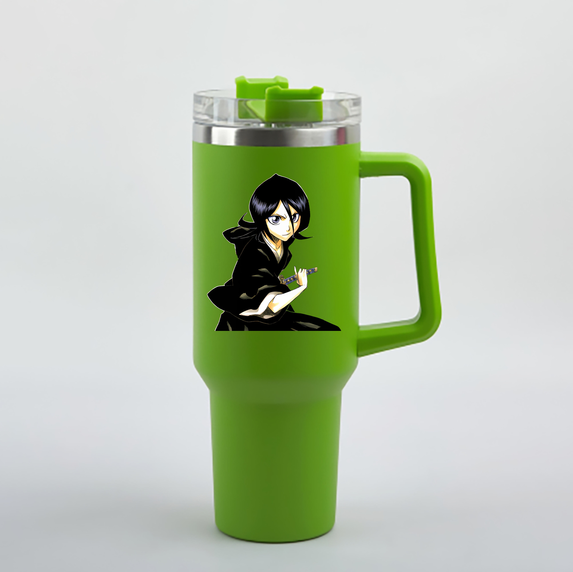 （画像用） ブリーチ 朽木ルキア BLEACH Kuchiki Rukia 1200mL車用タンブラー - クリスタルステッカー（プラスチックストロー付き）